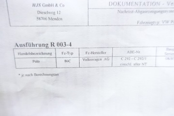 КАТАЛИТИЧЕСКИЙ НЕЙТРАЛИЗАТОР VW POLO 86C 1.0 33KW HZ ДВИГАТЕЛЬ