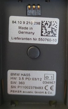 MOBIL SLUCHÁTKO BMW 7 G11 G12 F01 F02 9210298