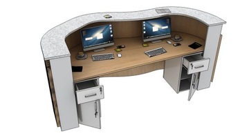 Стойка ресепшн R162, 220 см, реечный логотип