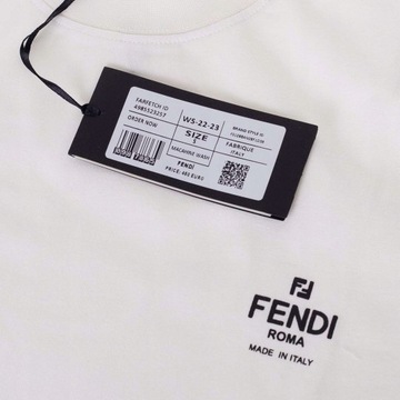 Koszulka męska t-shirt FENDI 100% bawełna biała XL