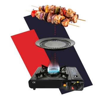 ТУРИСТИЧЕСКАЯ ГАЗОВАЯ ПЛИТА 2в1 С РЕДУКТОРОМ + ГРИЛЬ + 4 ГАЗОВЫХ БАЛЛОНА