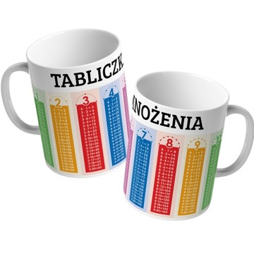 KUBEK z TABLICZKĄ MNOŻENIA do Nauki Wzory + IMIĘ