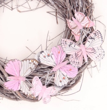Розовые весенние бабочки, 10 штук на клипсе.