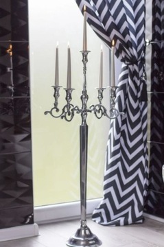 Świeca stożkowa 24cm/1szt świeczka stroik adwent dekoracja SREBRNA METALIK