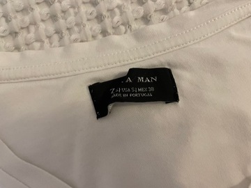 Базовая белая футболка Zara с летним карманом