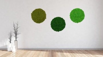 Круглое панно из хроботки Mid Green, диаметр 50см.