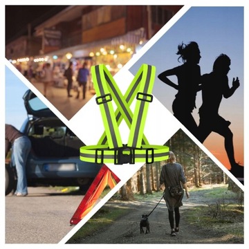 Светоотражающие ремни безопасности, жилет безопасности, велосипед, мотоцикл, бег, дорожное предупреждение