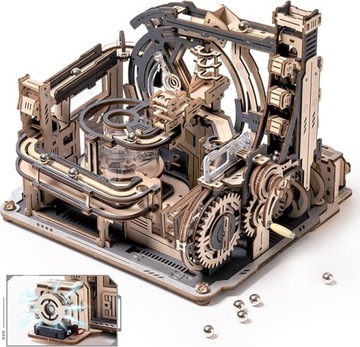 ROBOTIME Drewniane Puzzle 3D Marble Run Spaceport Port Kosmiczny