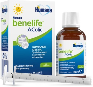 Humana Benelife Suplement AColic 30 ml krople 30 ml DATA 05/24r