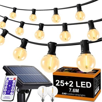 Girlanda świetlna 760 cm solarne odcienie żółtego