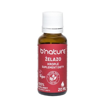 B'Nature Żelazo naturalne krople z czerwonego buraka vegan 20 ml