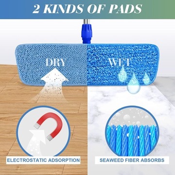 Телескопическая швабра из микрофибры на 360 градусов для деревянных полов.