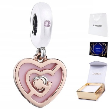 Charms wiszący Serce Labirynt srebro 925