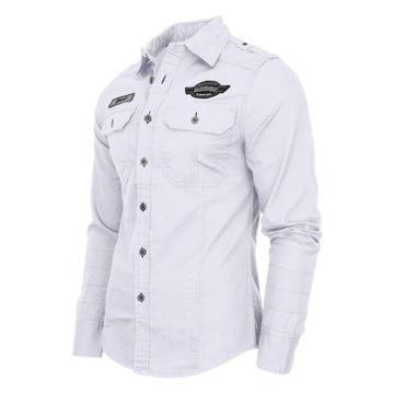 Košeľa s dlhým rukávom BRANDIT Luis Vintageshirt white XL