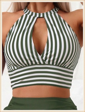 Fashion Hollow Out Bikini 2024 Women Stripe Solid