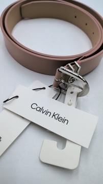 Skórzany Pasek Damski Różowy CALVIN KLEIN | DŁUGOŚĆ 105cm