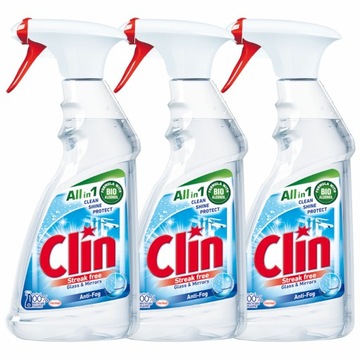Clin Antypara Anti-Fog Płyn Mycia Szyb 3 x 500ml