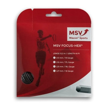 Naciąg MSV Focus Hex czarny set 12m. - 1,23 mm