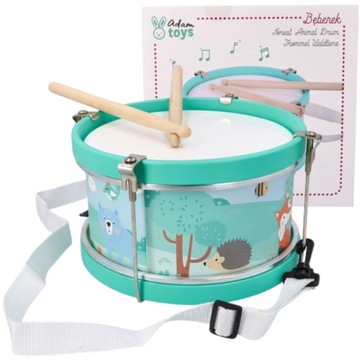 Drewniany bębenek ADAM TOYS Leśne Zwierzęta - instrument dla dzieci