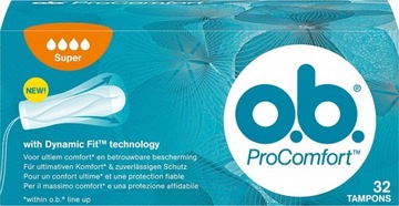 TAMPONY HIGIENICZNE O.B. PROCOMFORT SUPER 32 SZTUKI