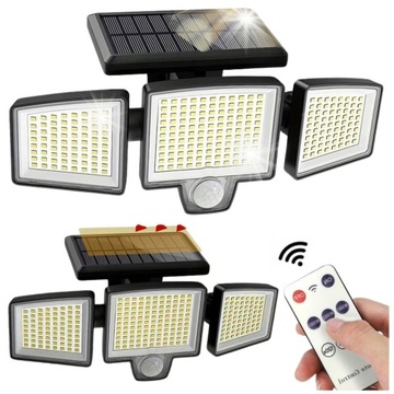 LAMPA SOLARNA LED 3w1 LAMPA SOLARNA OGRODOWA Z PILOTEM OPRAWA IP44