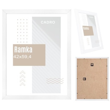 RAMKA A2 RAMKI NA ZDJĘCIA 42x59,4 RAMA BIAŁA FOTO MDF 59,4x42 CM CADRO