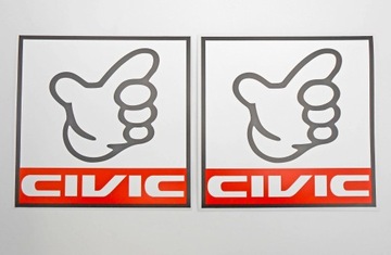 Наклейка 2шт 40см x 40см KANJO HAND Honda Civic