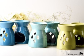 КАМИН АРОМАТЕРАПИЯ, керамический, для масел, воска и лампочек, СИНИЙ