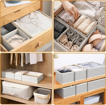 ОРГАНАЙЗЕР ДЛЯ БЕЛЬЯ НОСКИ ДЛЯ ГАРДЕРОБА НАБОР КОНТЕЙНЕРОВ 6 шт.