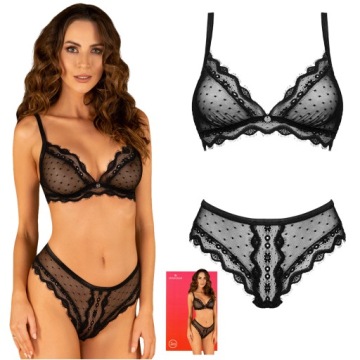 Komplet bielizny OBSESSIVE Marrbel czarny S/M