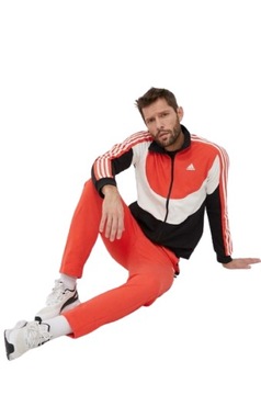 R.L ADIDAS DRES MĘSKI Komplet Dresowy bluza zamek spodnie czerwony czarny