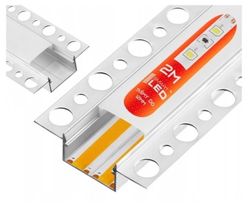Встраиваемый алюминиевый светодиодный профиль для гипсокартона, ширина гипсокартона 2м.