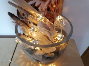 украшение стола ажур ШАРЫ 10шт LED 3хАА серебро