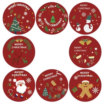 NAKLEJKI ŚWIĄTECZNE X 500 ROLKA WESOŁYCH ŚWIĄT NA PREZENTY ŚWIĘTA