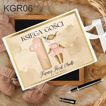 Pamiątkowa księga gości na ROCZEK z imieniem 100 stron+ wstążka