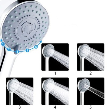 ДУШЕВОЙ НАБОР ТРУБКА 5 ФУНКЦИЙ ручка для душа ШЛАНГ РУЧКА
