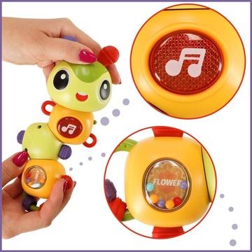 Электронная музыкальная световая игрушка-гусеница.