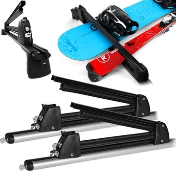 BAGAŻNIK NA 5 PAR NART 3 DESKI SNOWBOARDOWE UCHWYT NARCIARSKI DACHOWY AMOS