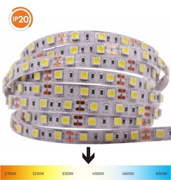 TAŚMA PASEK LED 5050 60 LED BIAŁY NEUTRALNY 4000K