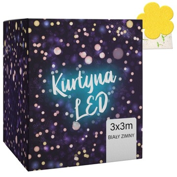 Kurtyna świetlna LED 3x3m 300 led sople USB KOLOROWA multikolor + PILOT