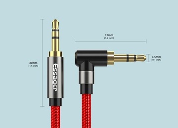 Угловой кабель AUX AUDIO MINI JACK, стерео 3,5 мм, 1,5 м