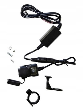 Зарядное устройство для мотоцикла. 2 порта USB для быстрой зарядки. Мощная кнопка на руле.