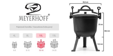 MEYERHOFF ЧУГУННАЯ ШАФТА 10л + БЕСПЛАТНАЯ ЛОЖКА