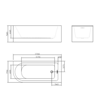 BRAIDER RESTIA УГЛОВАЯ НАСТЕННАЯ ВАННА 170x75