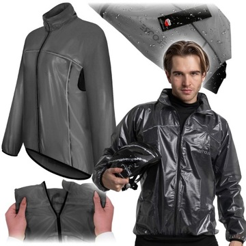 Kurtka na rower przeciwdeszczowa męska damska wiatrówka KAPTUR jacket XXL