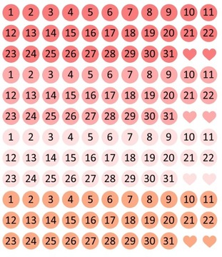 Naklejki do Planera Kalendarza Plannera Daty, Liczby, 8 mm