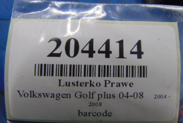 VOLKSWAGEN GOLF PLUS 1.6B 16V ZRCÁTKO PRAVÉ