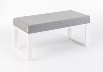 Antracytowa ławeczka Dalton 80x40 białe nogi