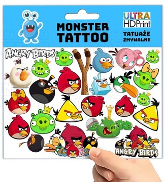 МОЮЩИЕСЯ ВРЕМЕННЫЕ ТАТУ ДЛЯ ДЕТЕЙ ANGRY BIRDS ОРИГИНАЛЬНЫЕ ДИЗАЙНЫ