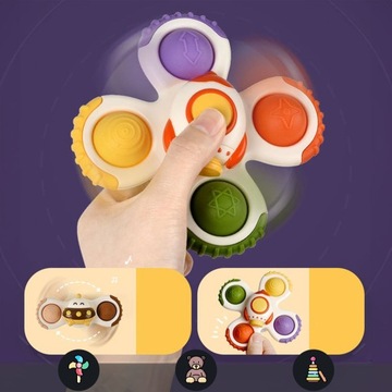 СПИННЕР С ПРИСОСКОЙ СЕНСОРНАЯ ВАННА ПОДАРОЧНАЯ ПОГРЕМКА 3 ШТ.